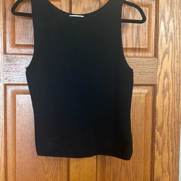 Reformation Black Ribbed Tank Top - Picture 1 of 3